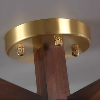 ZOWALA - Gold Walnut Glass Cylinder Semi-Flush Mount Light Image - 6
