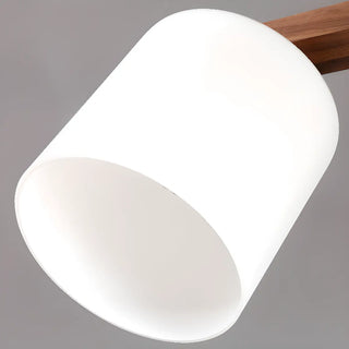 ZOWALA - Gold Walnut Glass Cylinder Semi-Flush Mount Light Image - 9