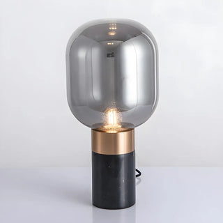 Simple Cylinder Marble Base Bulb Glass Shade Table Lamp Zawala Image - 4