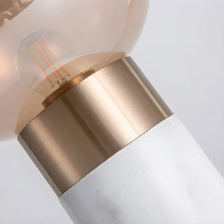 Simple Cylinder Marble Base Bulb Glass Shade Table Lamp Zawala Image - 5