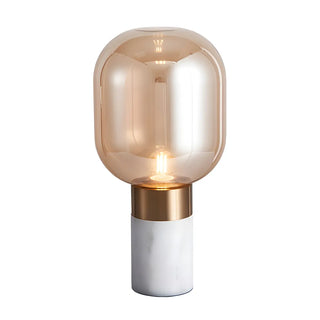 Simple Cylinder Marble Base Bulb Glass Shade Table Lamp Zawala Image - 6
