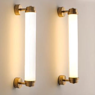 Warm Glow White Cylindrical Wall Vanity Light Zawala Image - 7