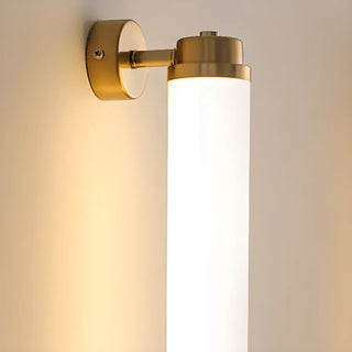 Warm Glow White Cylindrical Wall Vanity Light Zawala Image - 8