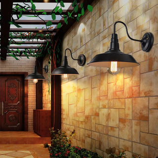 Industrial Gooseneck Black LED Metal Wall Sconce Zawala Image - 2