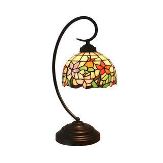 Vintage Floral Tiffany Cone Stained Glass Desk Lamp Zawala Image - 11