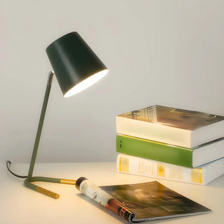 ZOWALA - Simple Yellow Barrel Shade Modern Metal Table Lamp Image - 1