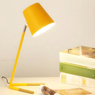 ZOWALA - Simple Yellow Barrel Shade Modern Metal Table Lamp Image - 2