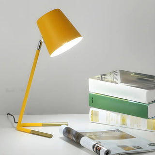 ZOWALA - Simple Yellow Barrel Shade Modern Metal Table Lamp Image - 5