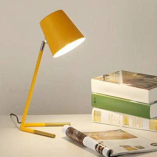 ZOWALA - Simple Yellow Barrel Shade Modern Metal Table Lamp Image - 6