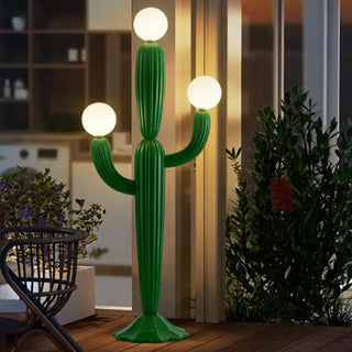 ZOWALA - Creative 3 Globe Lights Green Cactus Shaped Floor Lamp Image - 2