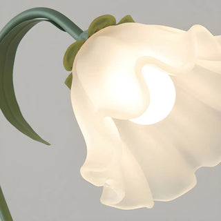 Elegant Bionic Flower White Bell Shade Table Lamp Zawala Image - 10