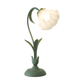 Elegant Bionic Flower White Bell Shade Table Lamp Zawala Image - 12