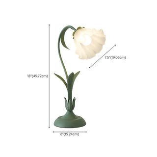 Elegant Bionic Flower White Bell Shade Table Lamp Zawala #size