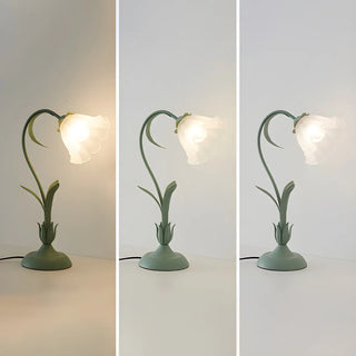 Elegant Bionic Flower White Bell Shade Table Lamp Zawala Image - 6