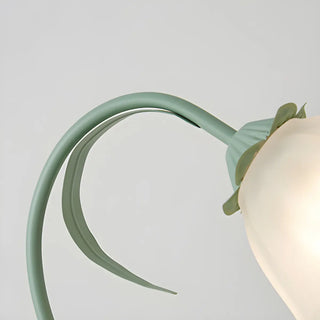 Elegant Bionic Flower White Bell Shade Table Lamp Zawala Image - 7