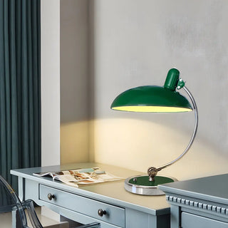 Stylish Green Metallic Shade Modern Arc Table Lamp Zawala Image - 3