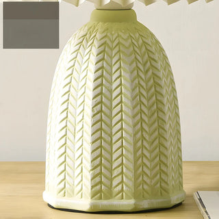 Simple Fabric Floral Pleated Shade Geometric Table Lamp Zawala Image - 11