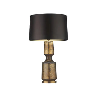 Stylish Black Barrel Fabric Gold Glass Base Table Lamp Zawala Image - 12