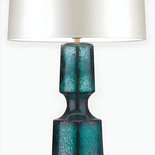 Stylish Black Barrel Fabric Gold Glass Base Table Lamp Zawala Image - 6