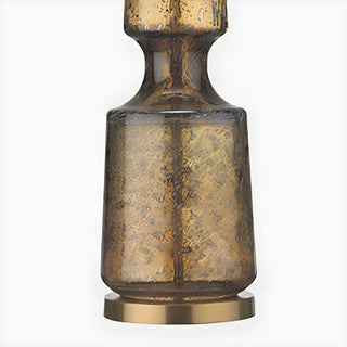 Stylish Black Barrel Fabric Gold Glass Base Table Lamp Zawala Image - 8