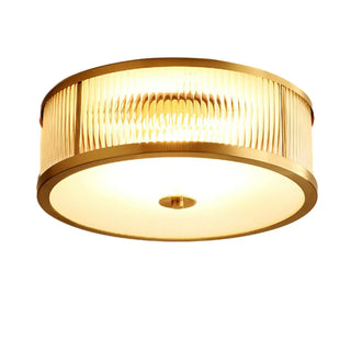 Bedroom Drum Gold Crystal Flush Mount Ceiling Light Zawala Image - 13