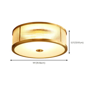 Bedroom Drum Gold Crystal Flush Mount Ceiling Light Zawala #size