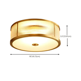 Bedroom Drum Gold Crystal Flush Mount Ceiling Light Zawala Image - 15