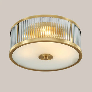Bedroom Drum Gold Crystal Flush Mount Ceiling Light Zawala Image - 8