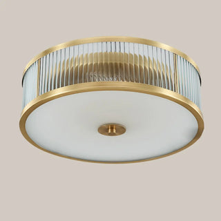 Bedroom Drum Gold Crystal Flush Mount Ceiling Light Zawala Image - 9