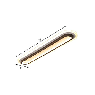 Hallway White Long Strip LED Flush Mount Ceiling Light Zawala Image - 10