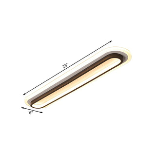 Hallway White Long Strip LED Flush Mount Ceiling Light Zawala Image - 11