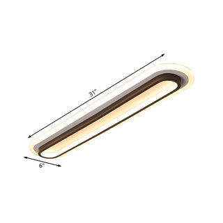 Hallway White Long Strip LED Flush Mount Ceiling Light Zawala Image - 12
