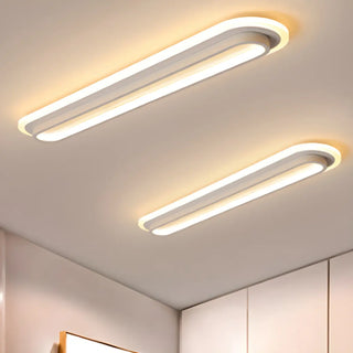 Hallway White Long Strip LED Flush Mount Ceiling Light Zawala Image - 5