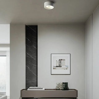 Hallway Black Cylinder Glass LED Flush Mount Light Zawala Image - 5