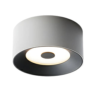 Hallway Black Cylinder Glass LED Flush Mount Light Zawala Image - 6