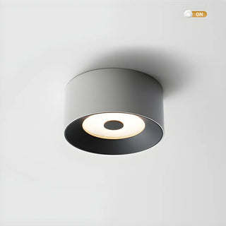 Hallway Black Cylinder Glass LED Flush Mount Light Zawala Image - 7