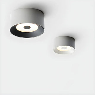 Hallway Black Cylinder Glass LED Flush Mount Light Zawala Image - 9