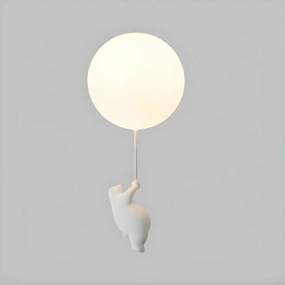 Hallway White Ball Hanging Bear Glass Flush Mount Light Zawala Image - 6