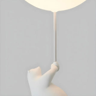 Hallway White Ball Hanging Bear Glass Flush Mount Light Zawala Image - 9