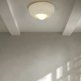 ZOWALA - Simple Mini Cream Geometric Flush Mount Ceiling Light Image - 2