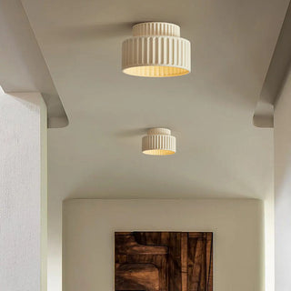 Hallway Modern Beige Cylinder Flush Mount Ceiling Light Zawala Image - 1