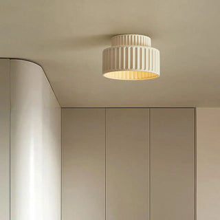 Hallway Modern Beige Cylinder Flush Mount Ceiling Light Zawala Image - 3
