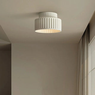 Hallway Modern Beige Cylinder Flush Mount Ceiling Light Zawala Image - 4