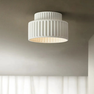 Hallway Modern Beige Cylinder Flush Mount Ceiling Light Zawala Image - 5