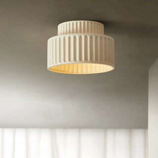 Hallway Modern Beige Cylinder Flush Mount Ceiling Light Zawala Image - 6