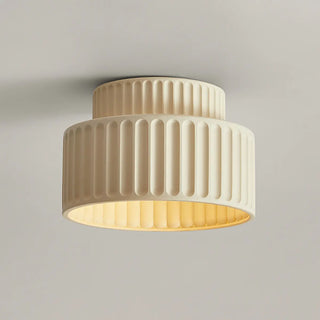 Hallway Modern Beige Cylinder Flush Mount Ceiling Light Zawala Image - 9