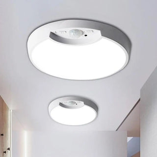 Hallway White Round Sensor LED Flush Mount Ceiling Lamp Zawala Image - 1