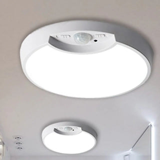 Hallway White Round Sensor LED Flush Mount Ceiling Lamp Zawala Image - 3