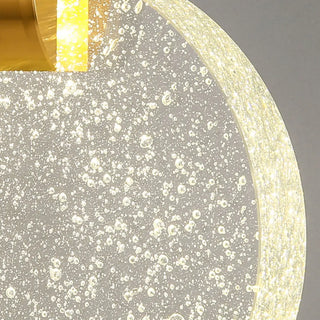 Hanging Crystal Gold Round Bedside LED Wall Sconce Zawala Image - 11