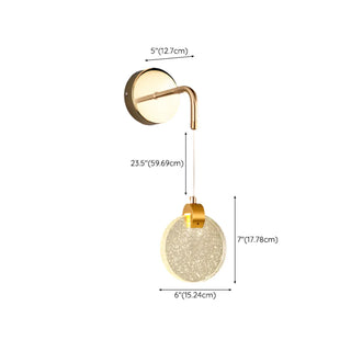 Hanging Crystal Gold Round Bedside LED Wall Sconce Zawala Image - 13